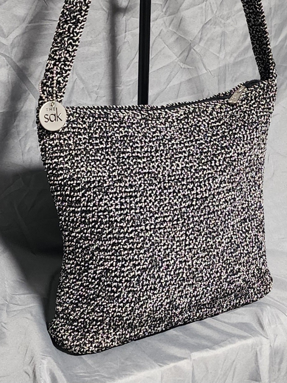 NWOT The Sak Back & White Crochet Boho Bag Shoulderbag Purse